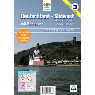 Wassersportwanderkarte Nr. 3, Deutschland Südwest, 6. Auflage